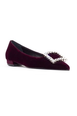 Amaia burgundy velvet ballerina shoes ROBERTO FESTA | AMAIABORDO